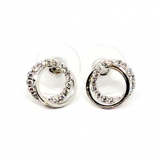 E-Entwined Circle Sparkly earrings SIL